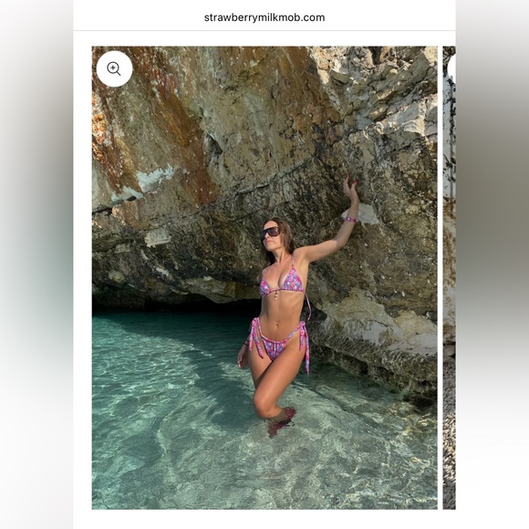 *NWT* Strawberry Milk Mob “Daisy Dukes” Bikini Set (Medium) - Picture 2 of 10